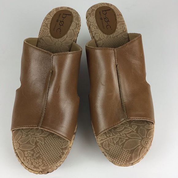 BOC Leather Slip On Heel Corkscrew Mules Size 11 - Picture 4 of 11